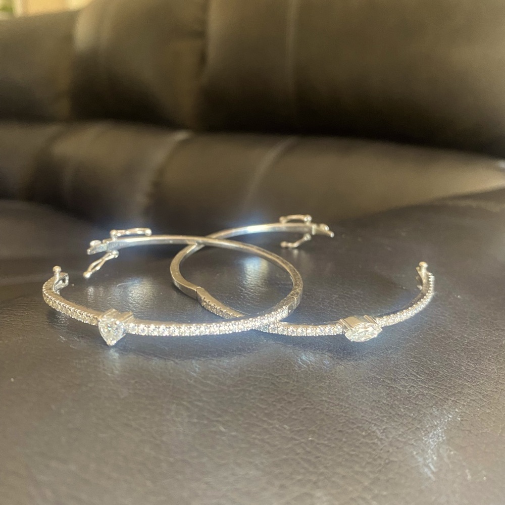 2 x moissanite bangles I bought from SaveEarth Diamonds on Amazon. Brand new!
